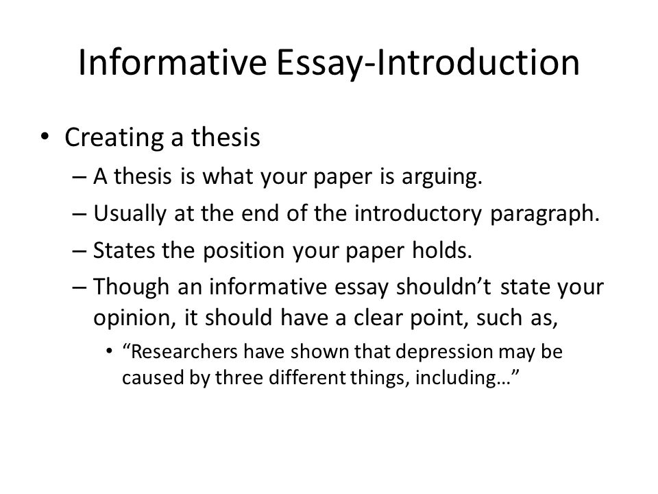 how to write an introduction for an informative essay